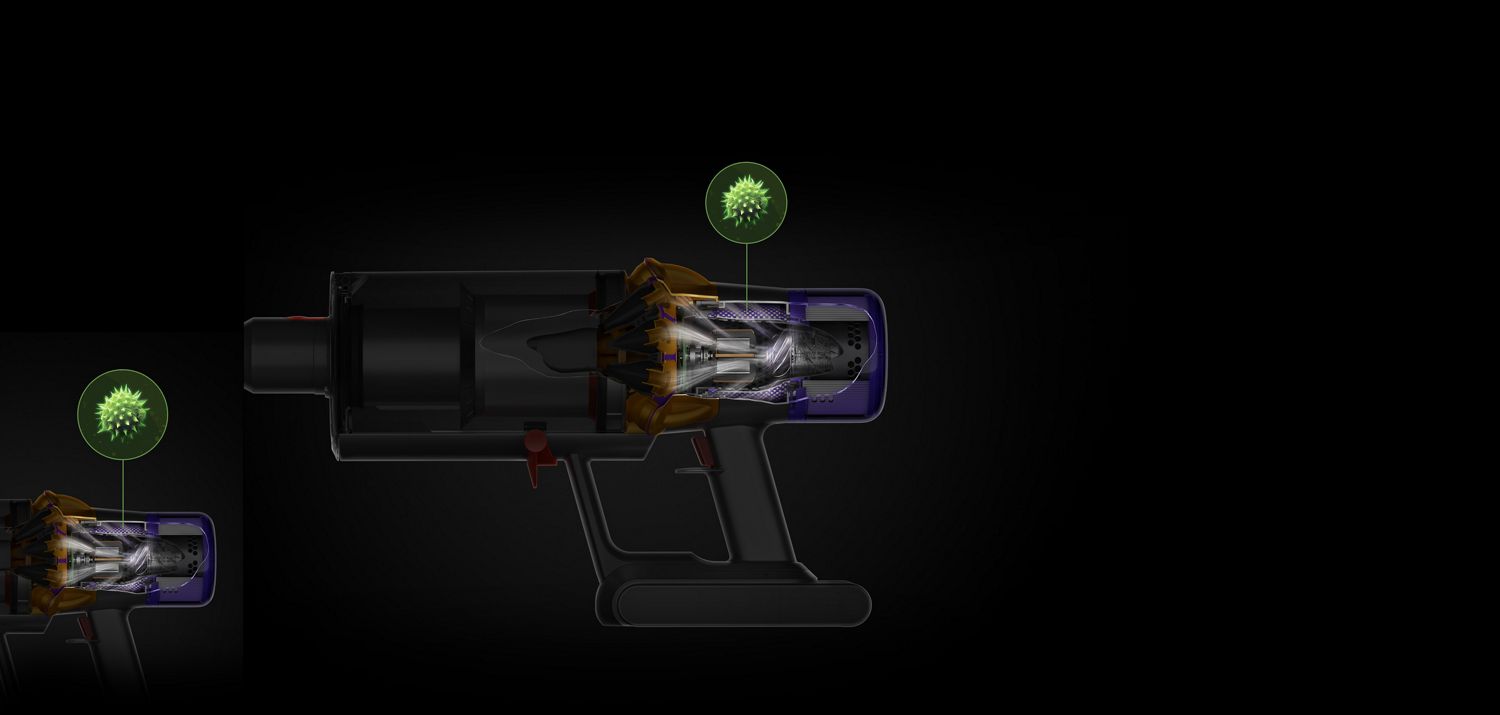 Cutaway of pre-motor filter